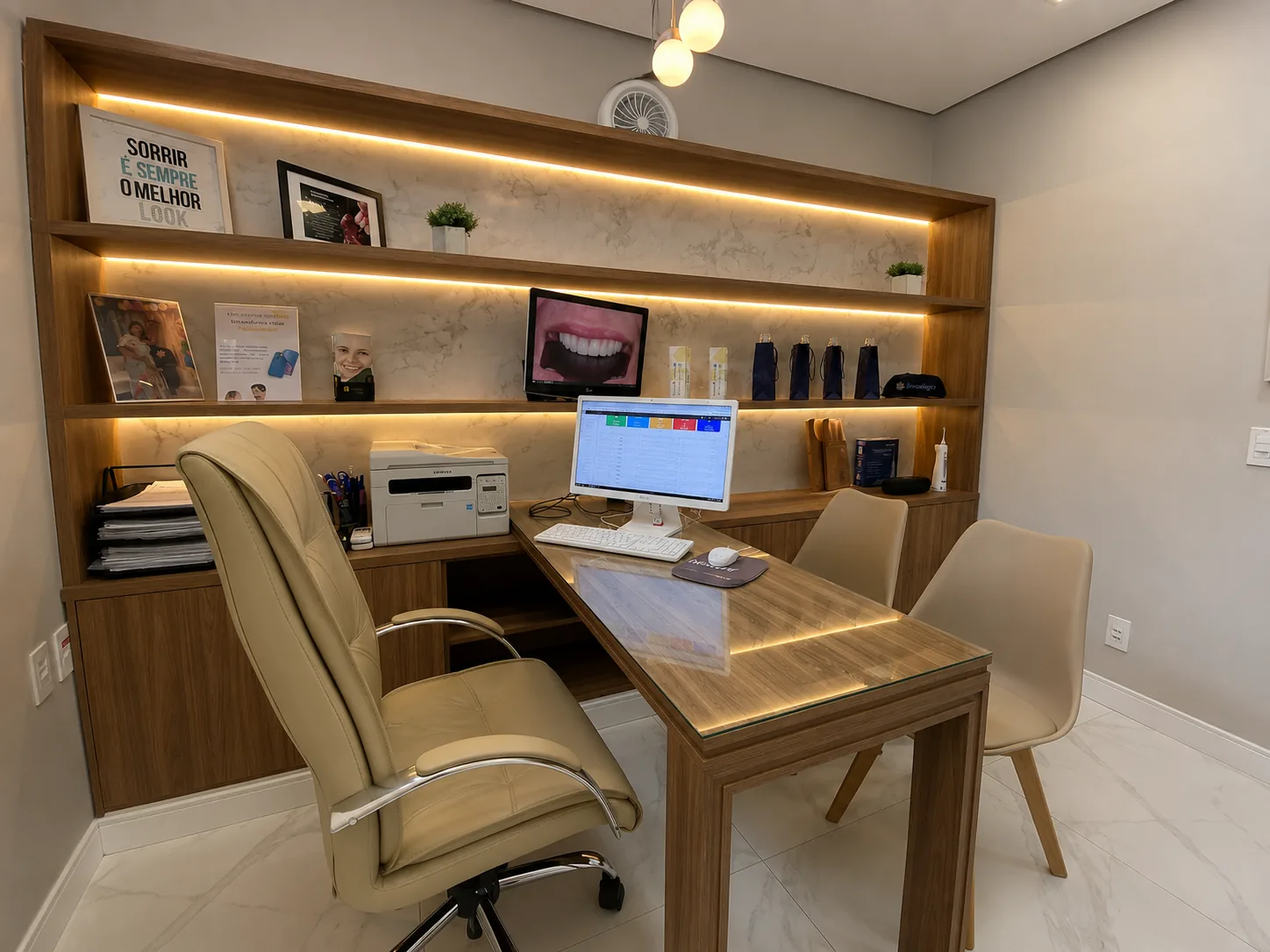 Sala de atendimento da Amorim Odontologia
